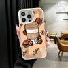Черный Кофе Модный Стиль Ударопрочный Чехол для Телефона для iPhone 17 Air 16 16E 15 Pro Max 14 Plus 13 Mini 12 Задняя Крышка Противоударный Веселый