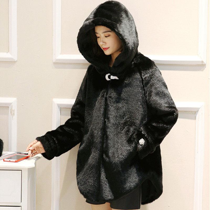 Женская шуба из искусственного меха средней длины, корейская версия, из искусственного лисьего меха, из искусственного норки, новая шуба, женская зимняя