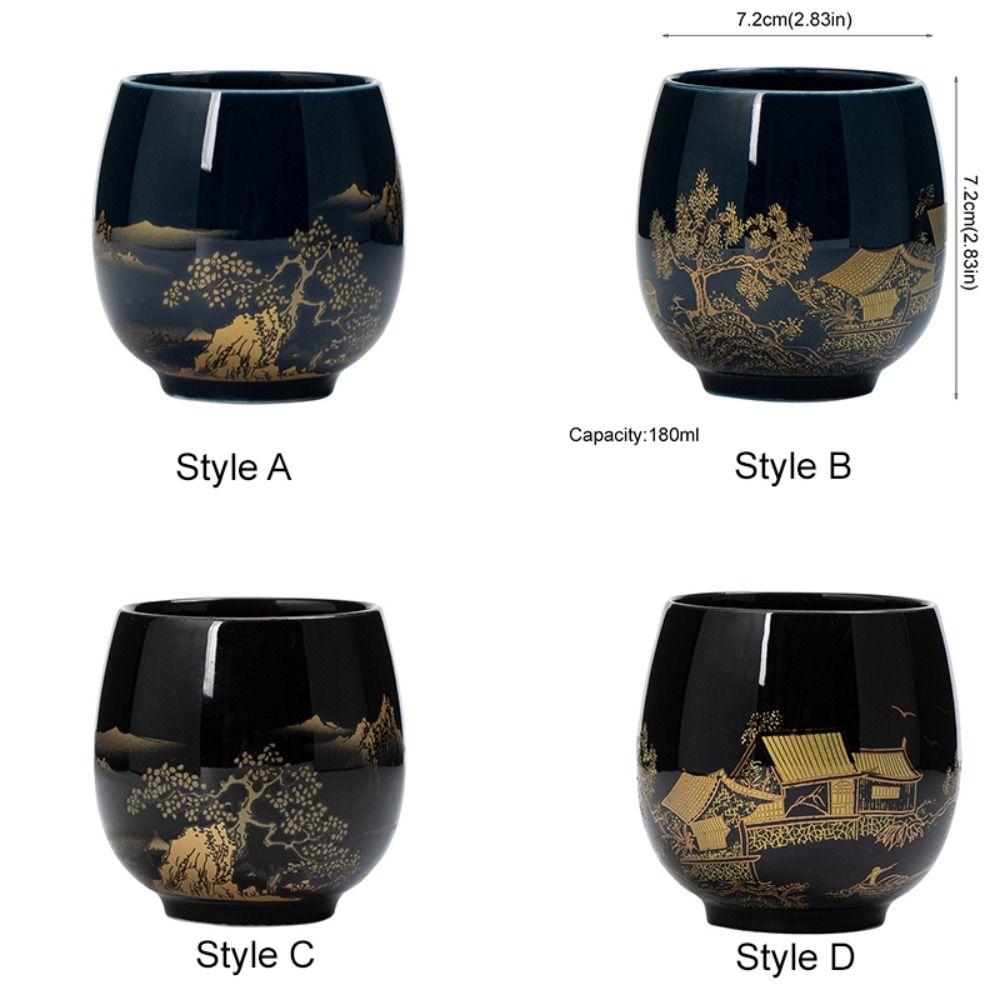 2pcs Retro Simple Master Mug Japanese-style Kung Fu Tea Cup Household Ceramic Teacup Office