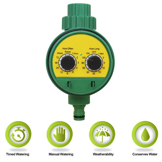 Electronic Irrigation Controller Two Dial Water Timer Hose Sprinkler Garden Irrigation Controller for Greenhouses Mist System