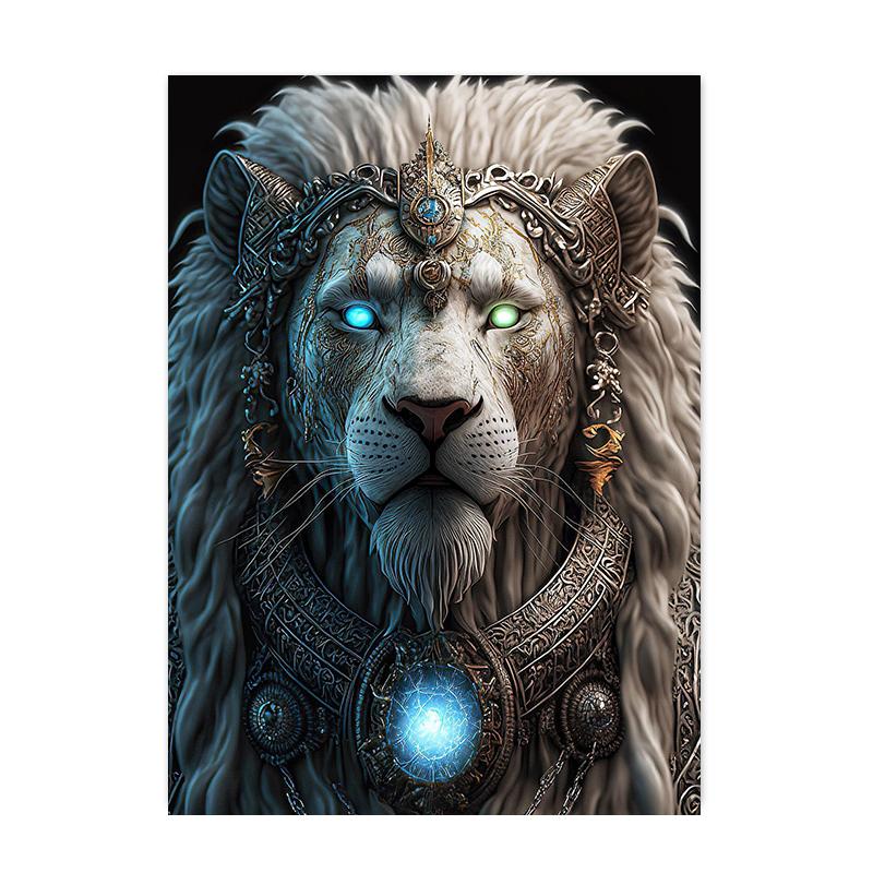 Фэнтезийные постеры и принты со львом, современные статуи животных, холст, живопись, настенные художественные фотографии для гостиной, украшения дома