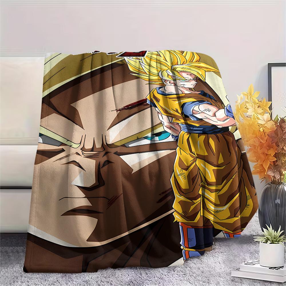 Фланелевое одеяло с принтом персонажей Dragon Ball, Высококачественное, Удобное для всех сезонов, Декор для дома, Тепло и уют, Идеально для рождественских подарков