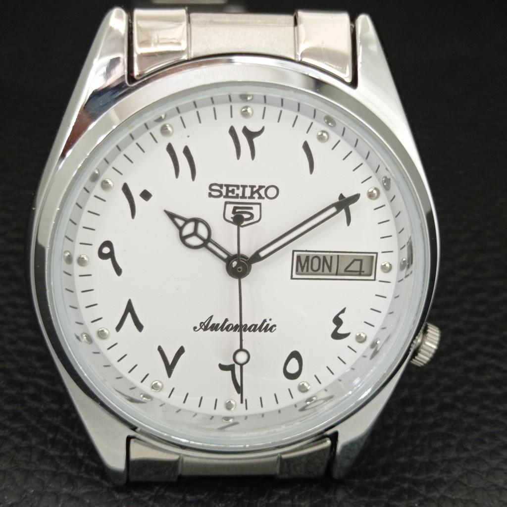 ЯПОНСКИЕ ВИНТАЖНЫЕ ОТРЕМОНТИРОВАННЫЕ АВТОМАТИЧЕСКИЕ МУЖСКИЕ ЧАСЫ SEIKO 5 С БЕЛЫМ ЦИФЕРБЛАТОМ a446170-1