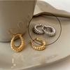 925 Sterling Silver Vintage Strip Gold Earrings For Women Trendy Earring Jewelry Prevent Allergy Party Accessories Gift