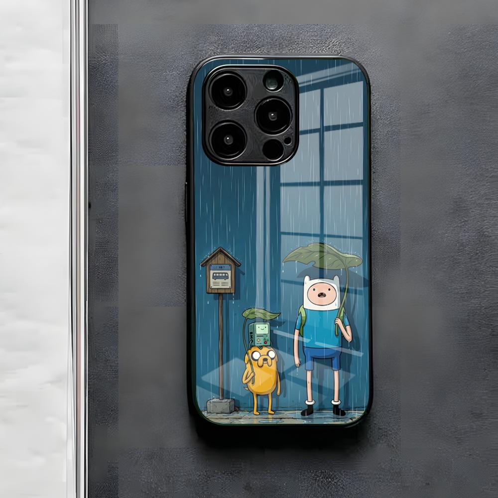 A-AdventureS Cartoon-T-Time-AT Phone Case For IPhone 17 Air 16 E Pro Max 15 14 13 Mini 12 Pro 11 Max Plus Black Glass Cover