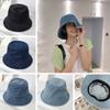 Denim Fabric Beach Cap Unisex Cotton Bucket Hats Fisherman Hat Sunbonnet Suede Panama Hat