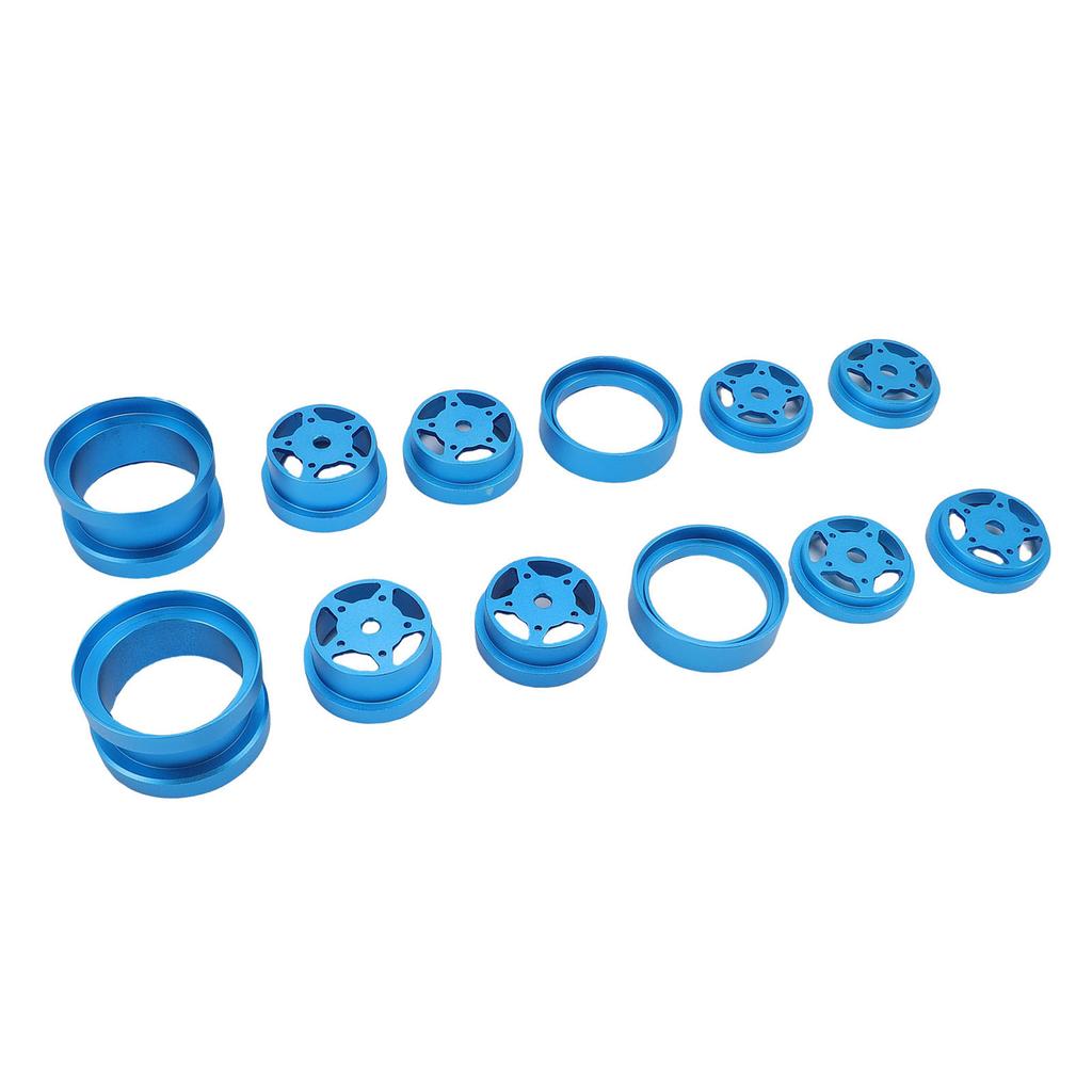 4Pcs RC Wheel Hub Set Replacement for Tamiya Alloy High Strength Clamping Wheel Hub Set Blue