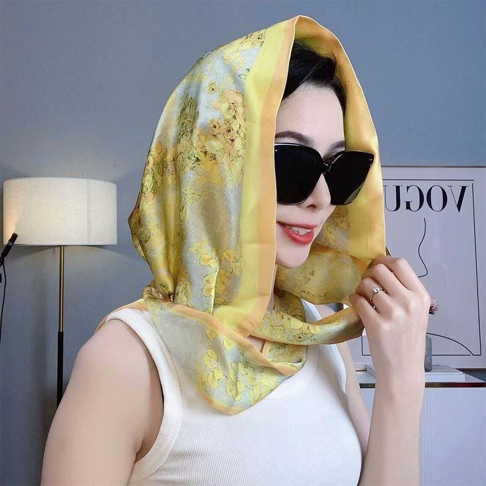 Sun-Resistant Baotou Hat Simulation Silk Headscarf Fashion Hijab Cap Women