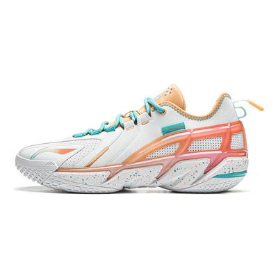 Li Ning BadFive 4.5 Амортизирующие Скользкие Устойчивые к истиранию Низкие Баскетбольные кроссовки Мужские Бело-оранжевые ABFU049-5