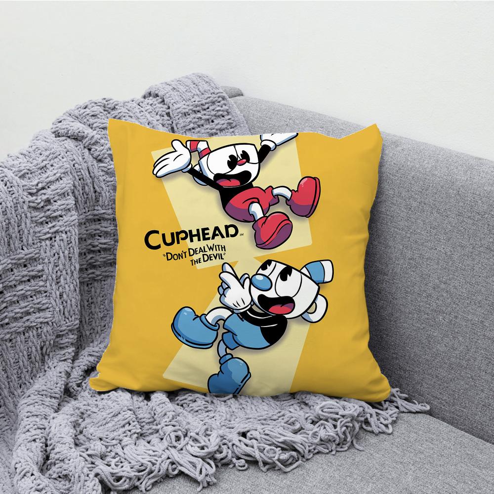 Игра для двух игроков Co Op Чехол на подушку C-Cuphead Мягкий чехол-подушка для декора дивана в деревенском стиле Домашние украшения и Защитный чехол на подушку