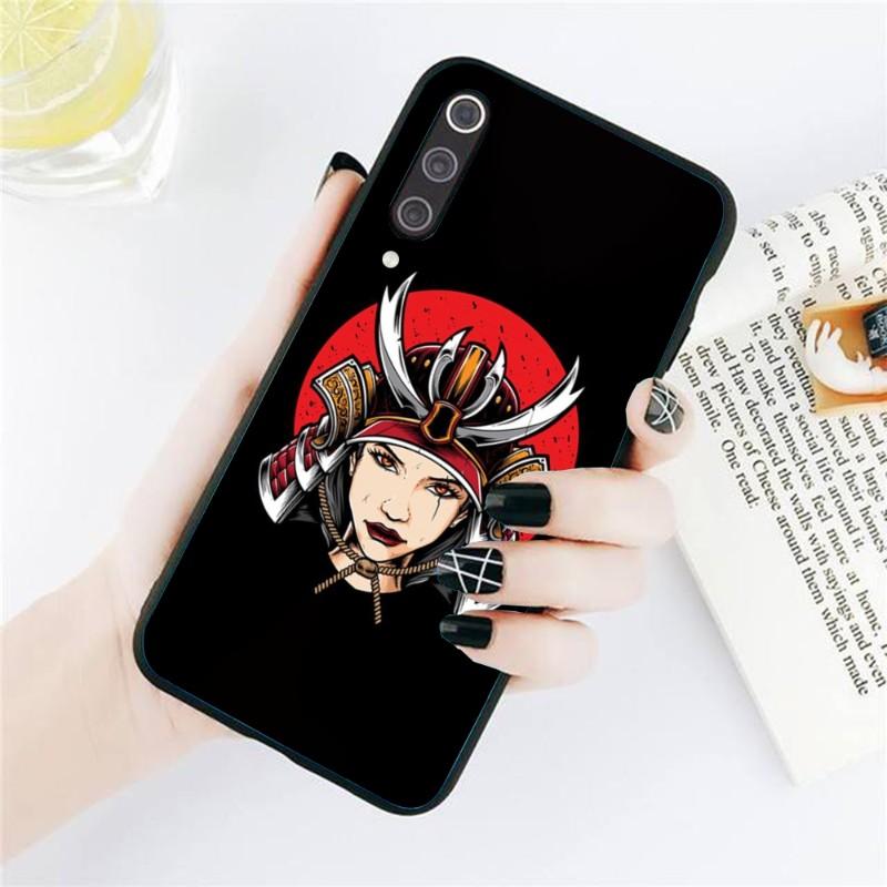 Женский чехол для телефона Samurai Gril для Xiaomi Redmi Note 11 10 9T 8 7 Pro Redmi 10 9 9A 9C 8 7 6 Мягкий черный чехол для телефона