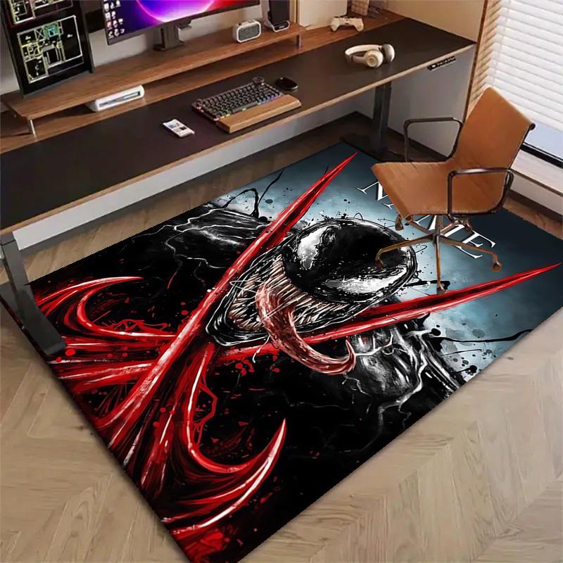 Custom Venom Mat Personalized Name, Polyester Washable Indoor Entryway Rug, Gift for Christmas, Easter, Thanksgiving Day