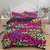 Luxury Leopard Print Bedding Sets Duvet Cover Twin Full Queen King Size Bed Soft Polyester Bedclothes for Kids Girls Women Gift