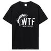 WTF Where's The Fish Funny Fishing T-Shirt Clothing Versized Unisex Streetwear Tshirt Summer Casual Tops Tees