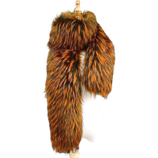 Women Long Scarf Solid Color Thickened Scarf Imitation Fox Fur Versatile Soft Scarf Winter Outdoor Wear