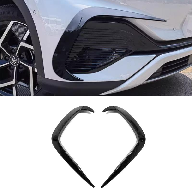 For BYD Yuan plus Atto3 2025-2025 Car Chrome Decoration Front Lower Bumper Grille Grill Mesh Stripes Front Bottom Bumper Plate