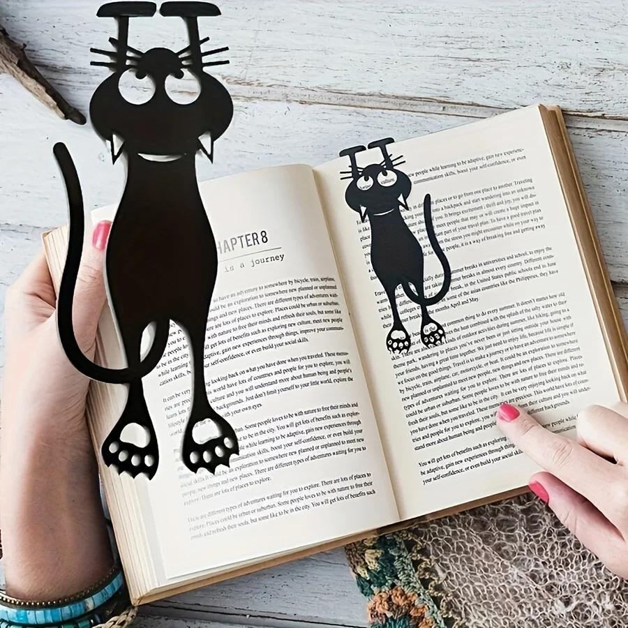 1-5 шт. Акриловые сквозные закладки, креативные сквозные черные котята, подвесные закладки, идеальные подарки для любителей чтения