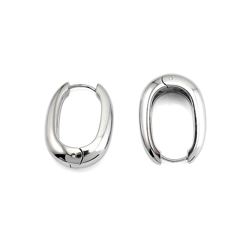 High Quality 18K Gold Plated Stainless Steel Jewelry U Shape Cute Geometric Small Circle for Women Gift Hoops Earings