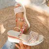 Fashion Summer Beach Vocation Bohemian Sandals Woman Wedge Heels Colorful Woven Platform Slippers Women Plus Size 43 Sandalias De Mujer