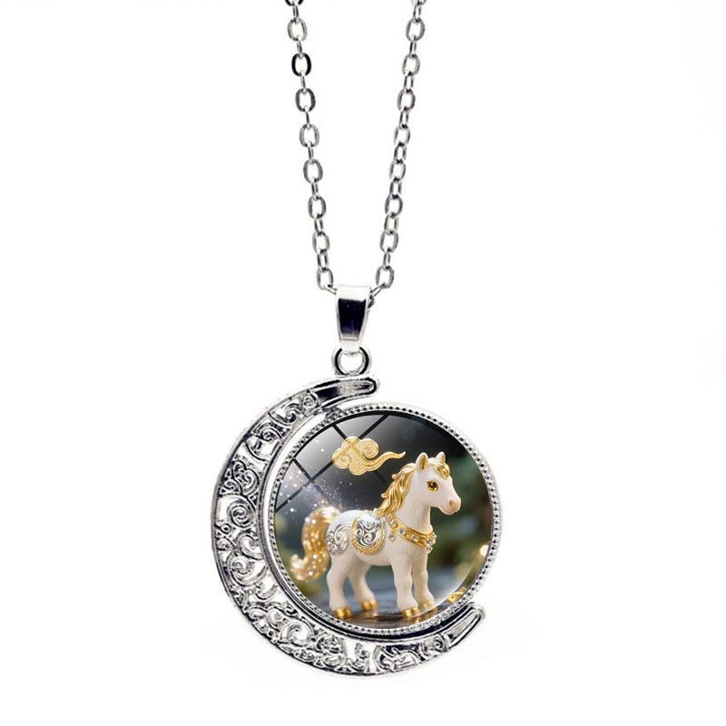New Accessories Twelve Zodiac Rotating Moon Female Versatile Accessories Necklace Pendant Necklace
