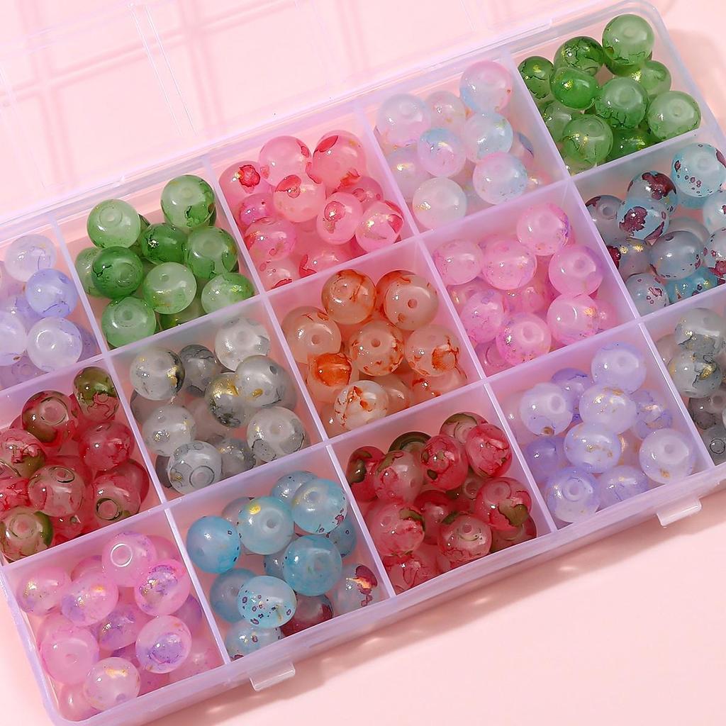 Бусины-абакус из омбре стекла с золотыми вкраплениями для изготовления украшений своими руками