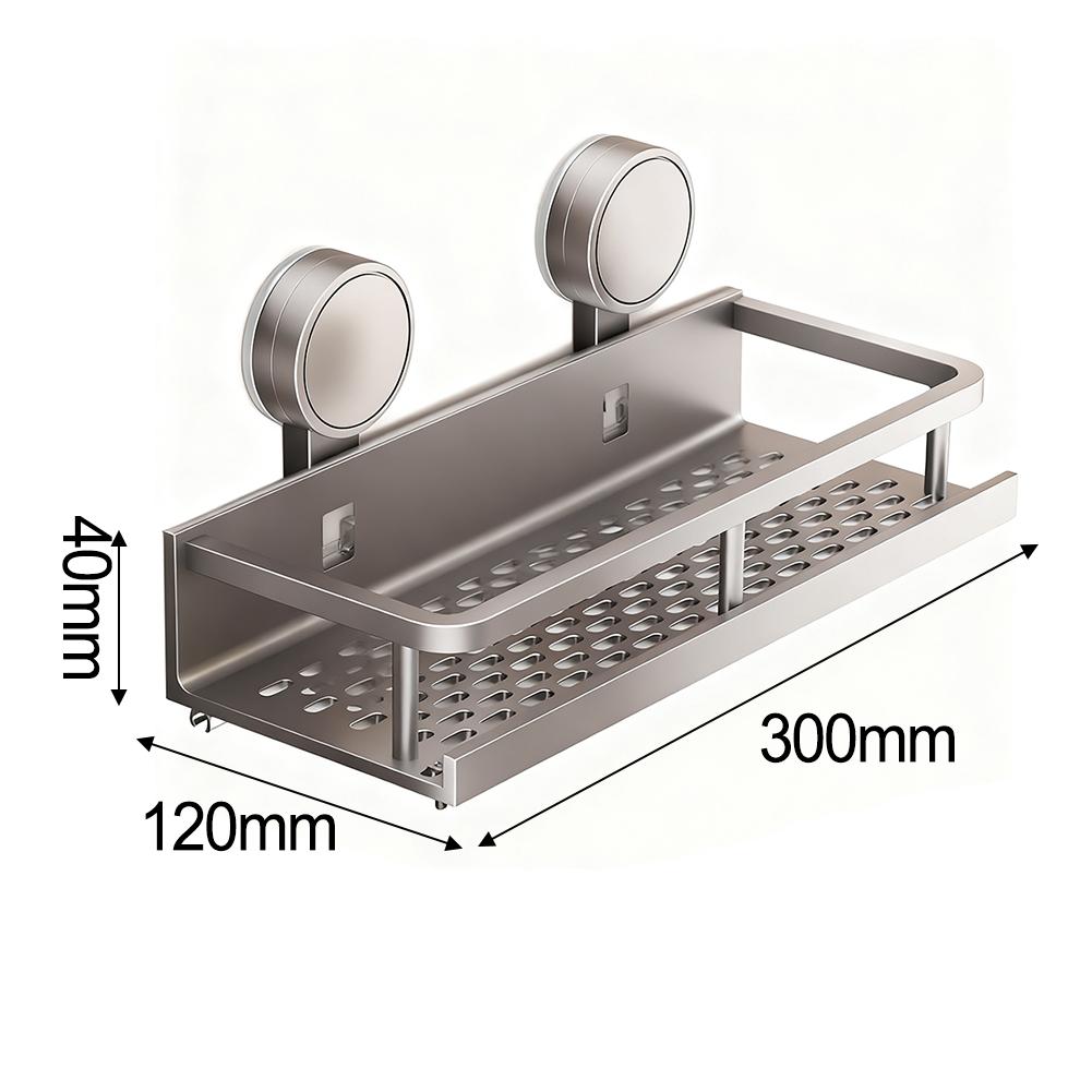 Полочка для душа с алюминиевыми присосками Усиленное крепление до 13,5 кг Органайзер для ванной комнаты с держателем для полотенец и крючками