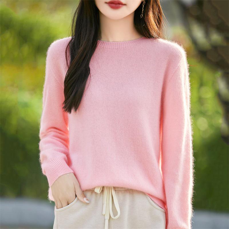 Women's Plus Size Round Neck Wool Knit Sweater - Autumn/Winter 2025 Collection