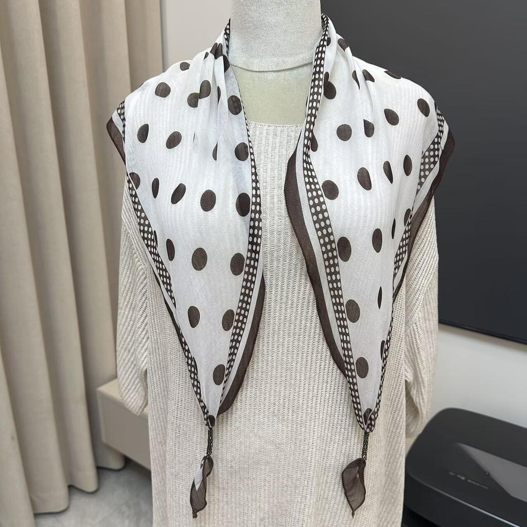 Cotton And Linen Triangle Scarf Summer Thin Silk Scarf Women'S High-End Shawl Women'S Versatile Belt Japanese And Korean Fart Curtain Scarf