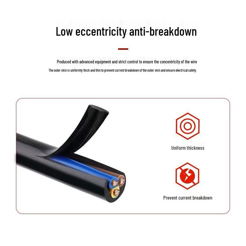 ZC-RVV Flame Retardant Copper Core Power Cable 3+1/3+2/4+1, Sizes: 2.5/4/6/10 Sq mm