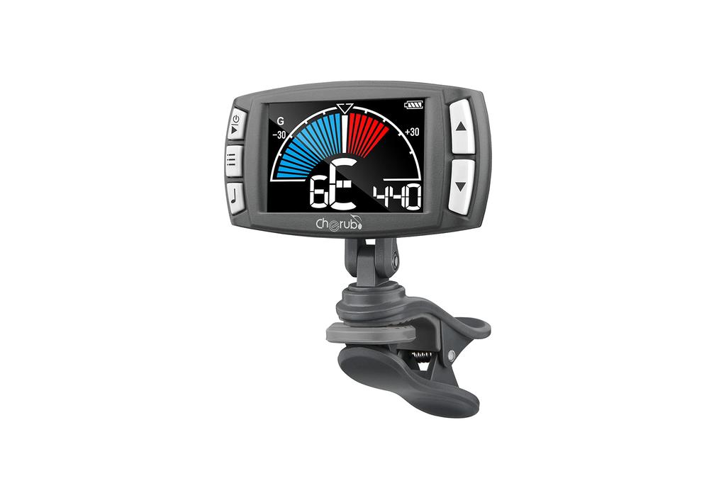 Cherub Перезаряжаемый Метро-Тюнер 3 в 1 Клипса Генератор Тона Перезаряжаемый Легко читаемый дисплей Несколько режимов настройки Также включает укулеле и бас