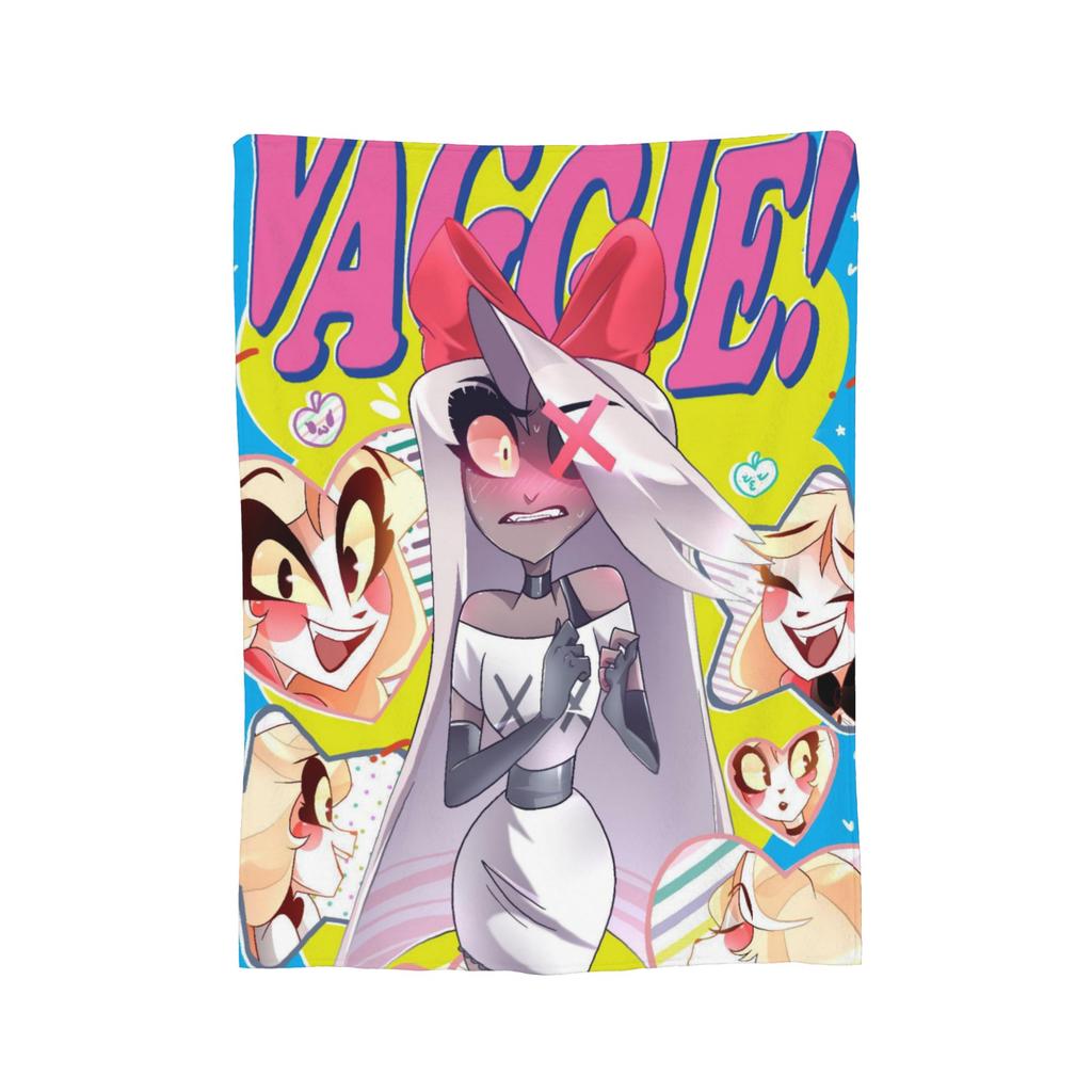 Cartoon Hazbins Hotels Vox Blanket Flannel Printed Multi-function Super Warm Throw Blanket for Bedding Car Rug Piece