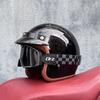 Vintage Style 3/4 Open Face Motorcycle Helmet With Visor ABS Certified Men Women All Season Use