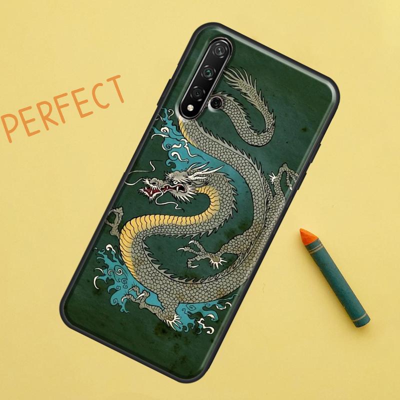 Чехол в китайском стиле с журавлем и драконом для Huawei Nova 5T 9 10 SE 7i 8i 11i 12i Y60 Y61 Y70 Y72 Y73 Y90 Y91 P20 P30 P40 Lite
