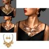 Handcrafted Gold And Silver Alloy Jewelry Set With Geometric Animal Patterns For Trendy Women