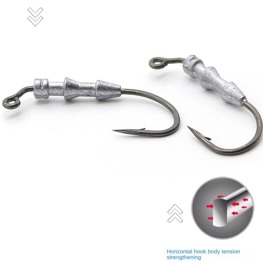 5 шт. крючки для джиг-головок для спорта на открытом воздухе, противоскользящие крючки с зазубринами для мягких пластиковых приманок