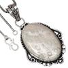 Pendant Fossil Coral Gemstone Valentine'Day Gift Silver Jewelry 2.25"