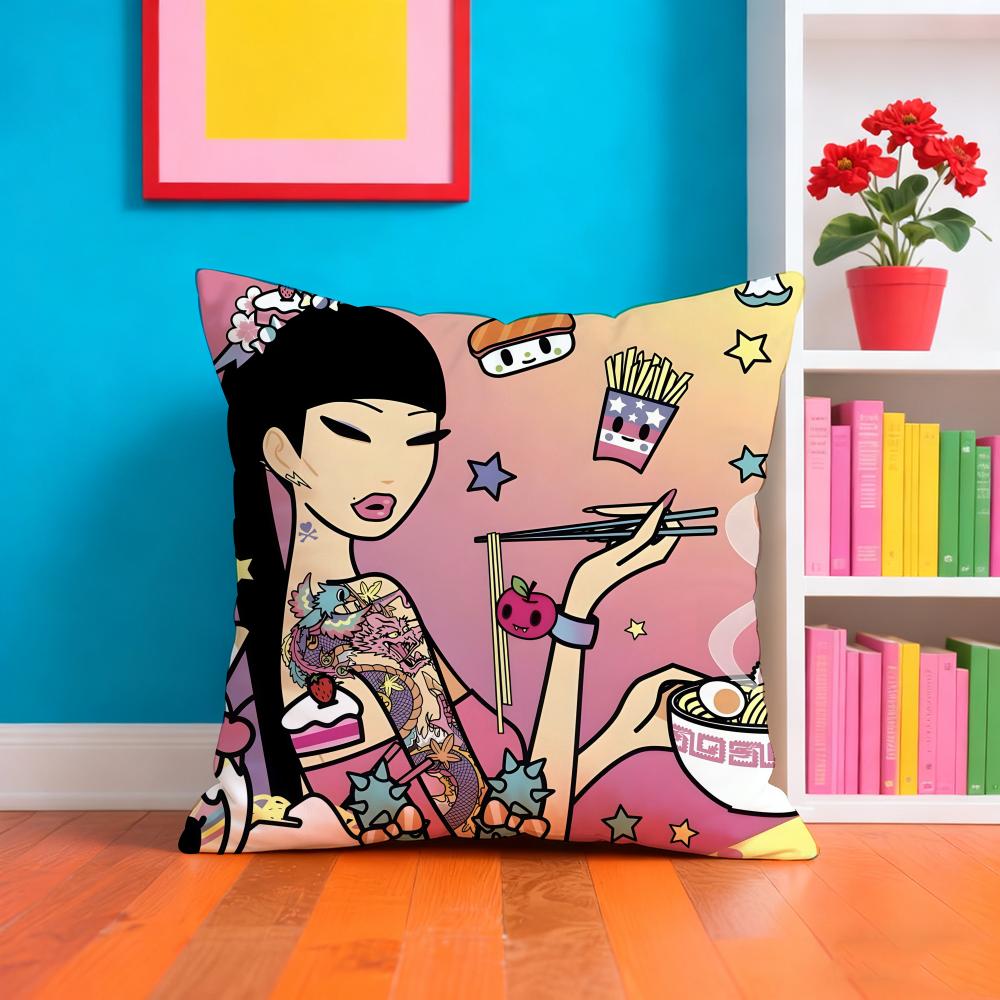 T-tokidoki Аниме Наволочка Наволочка Плюшевая Ткань Мягкая Двусторонняя Печать Домашний Диван Высококачественная Подушка