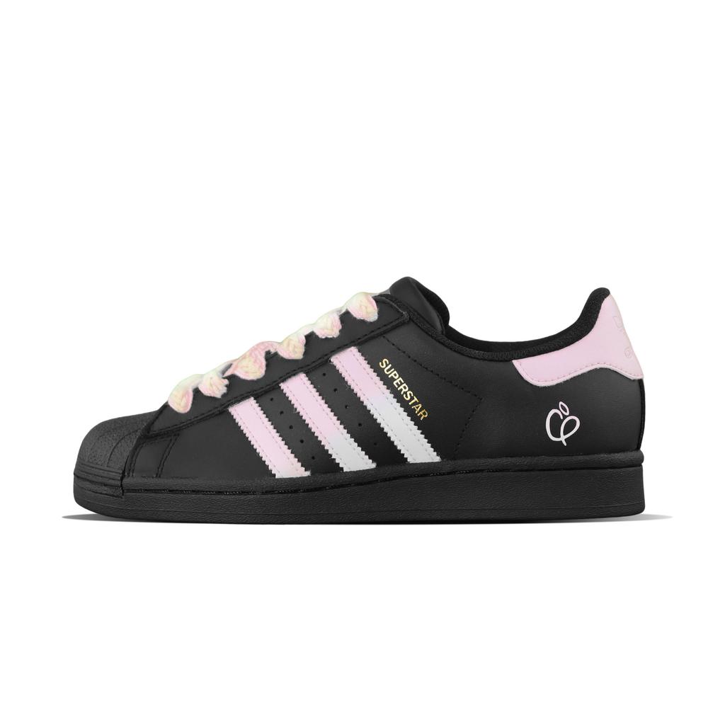 adidas Оригинальные SUPERSTAR Износостойкие И Легкие Низкие Кеды для Скейтборда Унисекс Черный Розовый Белый EG4959(Команда129-)