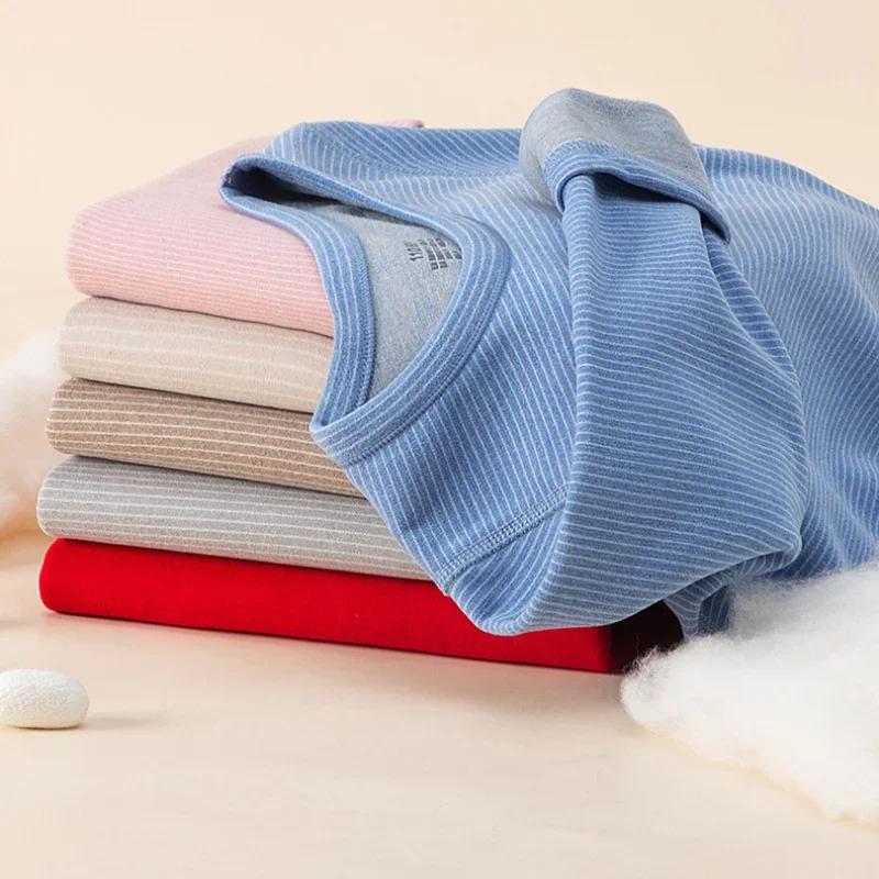 Подростковая детская пижама теплая одежда шерстяное шелковое термобелье комплект из плотной ткани с начесом для младенцев мальчиков и девочек пижамы 2 шт.