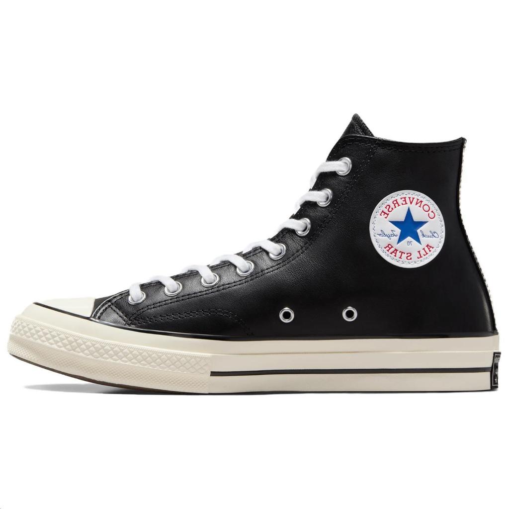 Converse Chuck 70 Leather High Black Unisex Sneakers White Egret A07200C