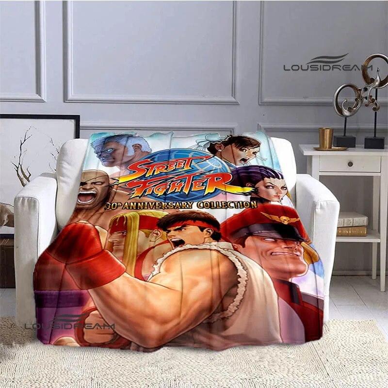 Классическое одеяло с принтом Street Fighter, теплое одеяло с фланцами, подкладка для кровати, домашнее дорожное одеяло, одеяло для пикника, подарок на день рождения