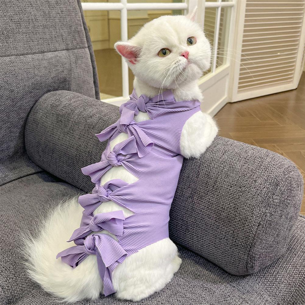 Pet Cat Weaning Clothes Sterilization Jumpsuit Anti-licking Surgery Recovery Care Suit for Cat Puppy Kitten
