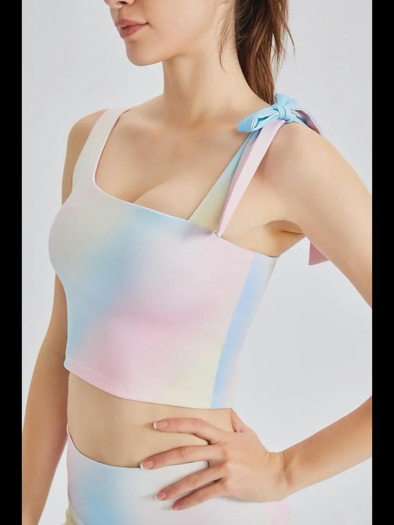 Новый стильный спортивный бюстгальтер для йоги с принтом феи: Женский топ для фитнеса и бега в стиле майки с ремешком и нагрудной накладкой