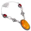 Carnelian, Garnet Gemstone Handmade 925 Sterling Silver Jewelry Necklace 18"