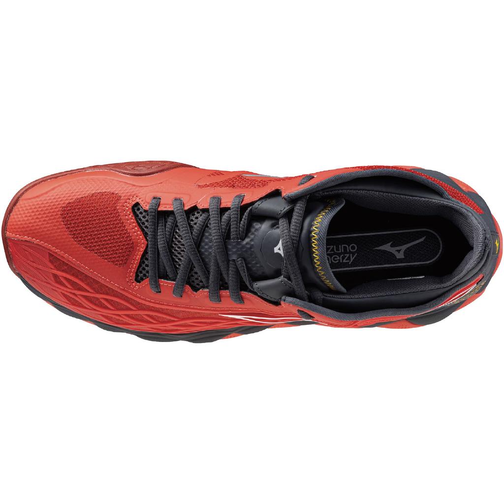 Теннисные кроссовки Wave Enforce TOUR AC для всех типов кортов, клубные мероприятия, легкие, для игры на корте, софт-теннис, хард-теннис, красно-бело-темно-серые, см, 2E [Mizuno] 24.5