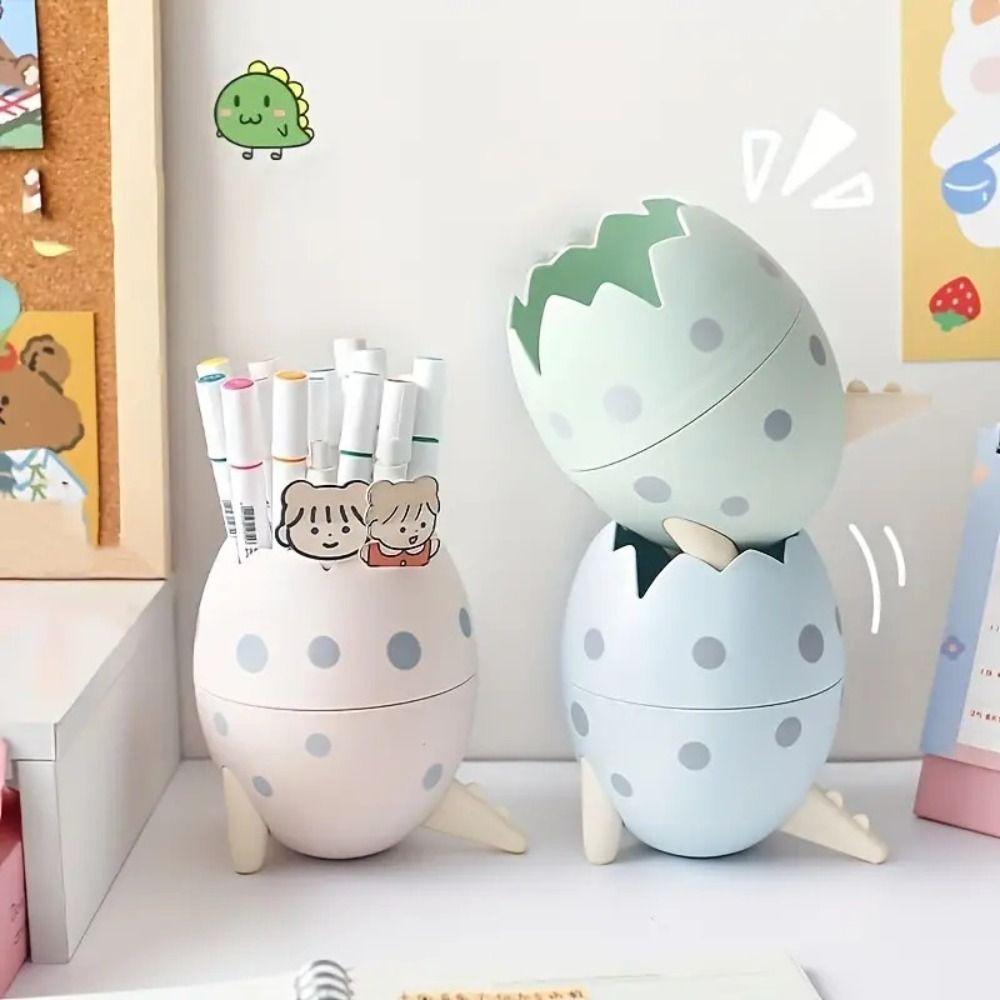 Egg Shape Pen Holder Creative Stationery Storage Box Pencil Case Kids Boys Girls
