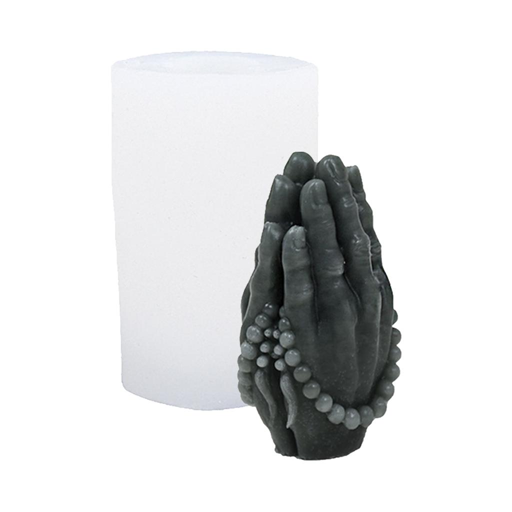 Buddhas Beads Hand Silicone Mould Hands Folded Candle Resin Mold Handmade Scented Candle Epoxy Molds for DIY Home Decor