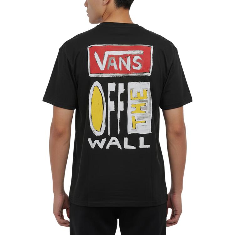 Vans Краска Короткий рукав Круглый вырез Удобная футболка Мужские топы VN000TKRBLK