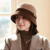 Женская осенне-зимняя шляпа-ведро в стиле ретро Хепберн, шерстяная шляпа-клош с алфавитом