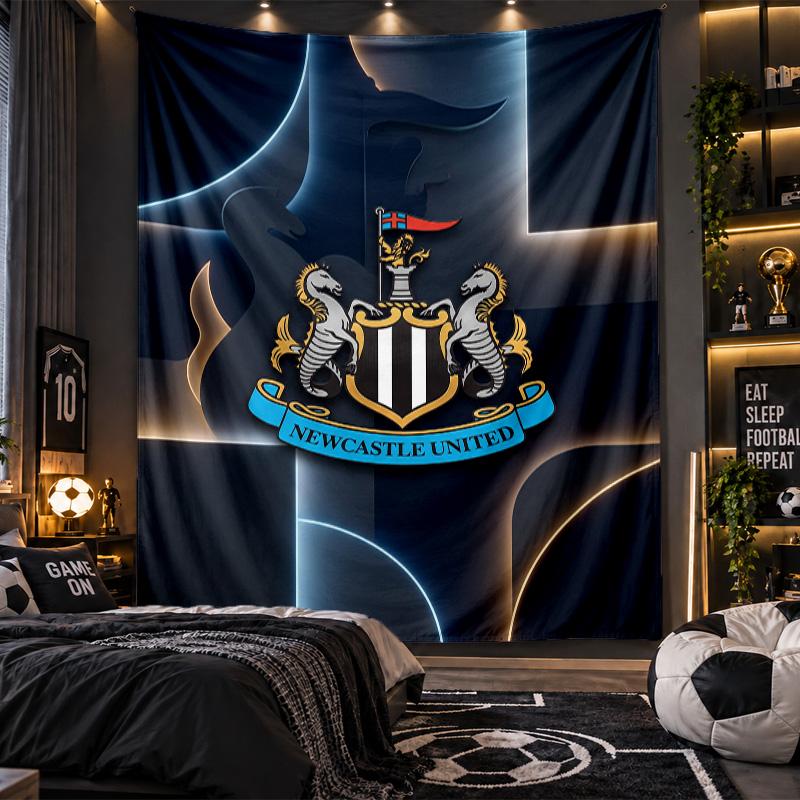 Wall Hanging Tapestry Newcastle United Football Print Cloth for Living Room Bedroom Home Decor